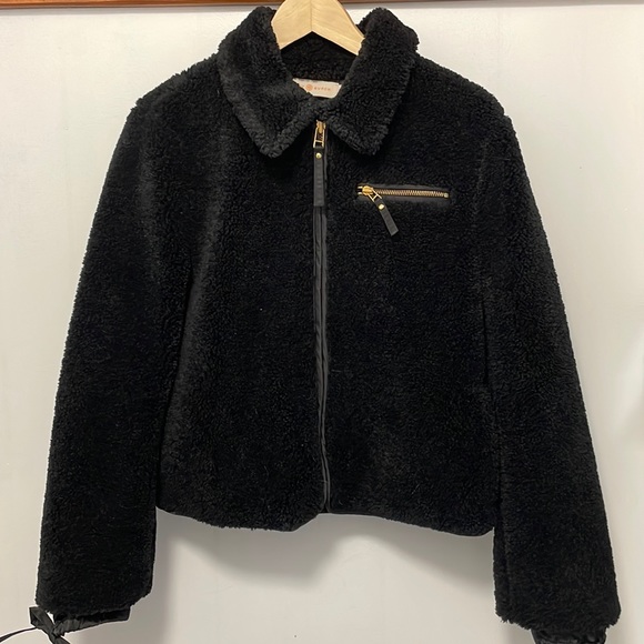 Tory Burch Black Shearling Jacket - Picture 2 of 9